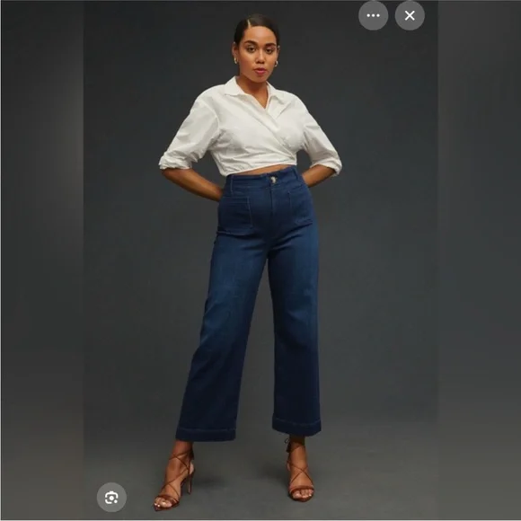 Pilcro Anthropologie The Skippy Wide Leg Sailor Jeans 29 - Picture 2 of 8